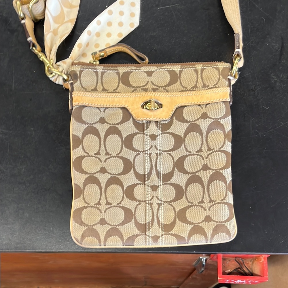 Brown and Tan Crossbody Bag